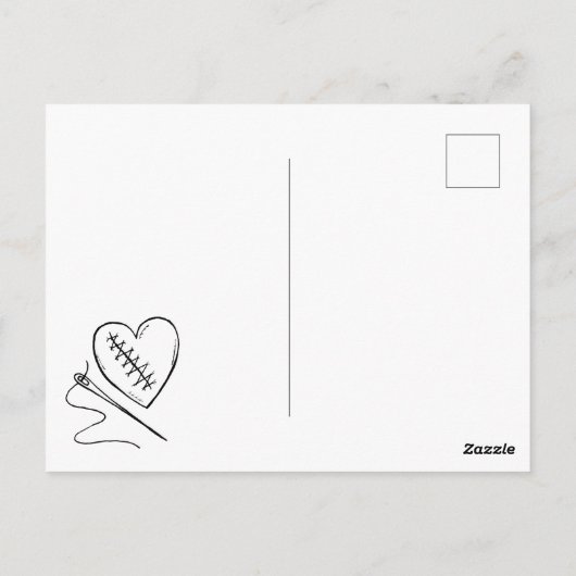 Stitched Heart Briefkaart (Achterkant)