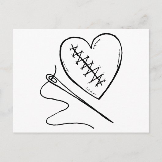 Stitched Heart Briefkaart (Voorkant)