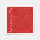 Stitched Hearts Valentijnsdag Napkins Servetten (Voorkant)