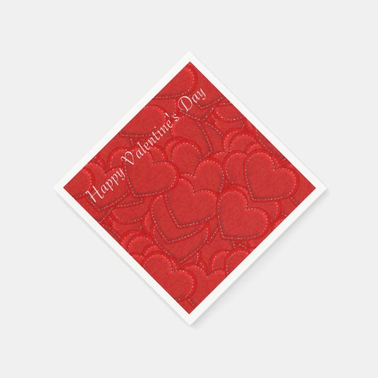 Stitched Hearts Valentijnsdag Napkins Servetten (Hoek)