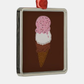 Stitched-Ice-Cream-Cones-2-Sq-ORNAMENT Metalen Ornament (Rechts)