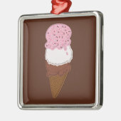 Stitched-Ice-Cream-Cones-2-Sq-ORNAMENT Metalen Ornament (Links)