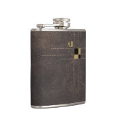 Stitched Leather Classy Monogram Heupfles (Rechts)