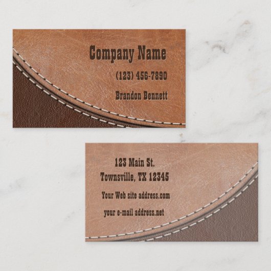 Stitched Leather Interior Design Visitekaartje (Voorkant / Achterkant)