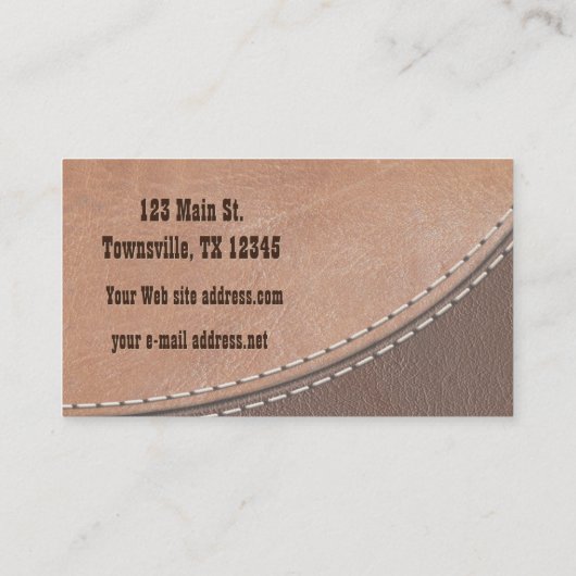 Stitched Leather Interior Design Visitekaartje (Achterkant)
