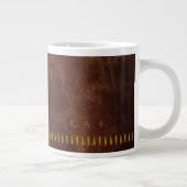 Stitched Leather Style Personalized Scholar Mug Grote Koffiekop (Rechts)