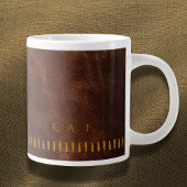 Stitched Leather Style Personalized Scholar Mug Grote Koffiekop