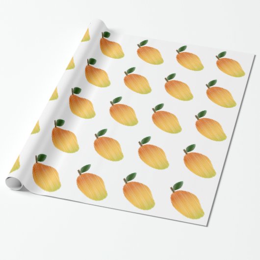 Stitched mango-ontwerp cadeaupapier (Uitgerold)