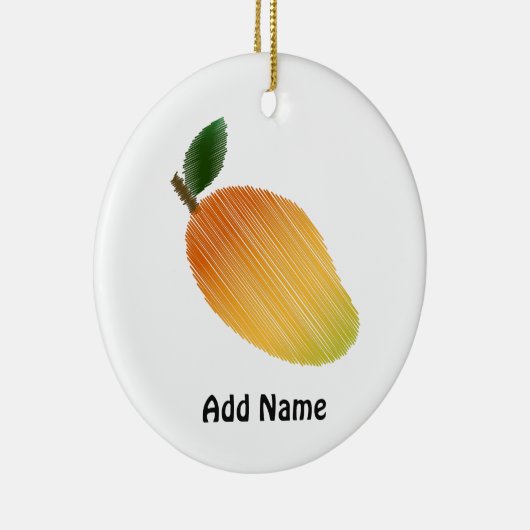 Stitched mango-ontwerp keramisch ornament (Rechts)