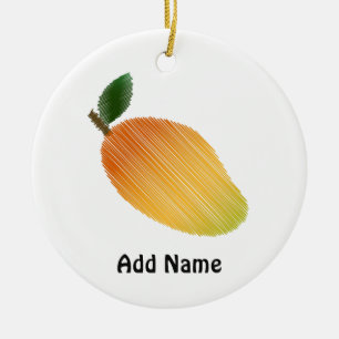 Stitched mango-ontwerp keramisch ornament