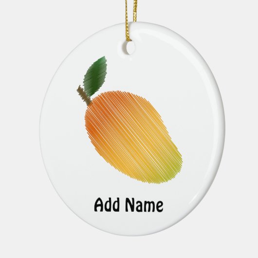 Stitched mango-ontwerp keramisch ornament (Links)