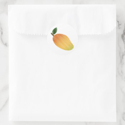 Stitched mango-ontwerp ronde sticker (Tas)