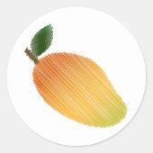 Stitched mango-ontwerp ronde sticker (Voorkant)
