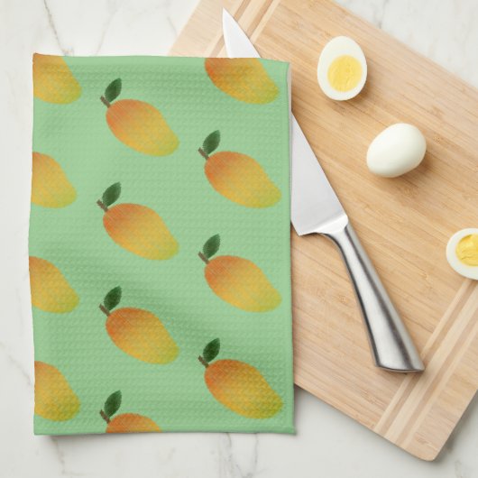 Stitched mango-ontwerp theedoek (Quarter Fold)