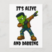 Stitched Monster leeft en danst voor Halloween Briefkaart (Voorkant)