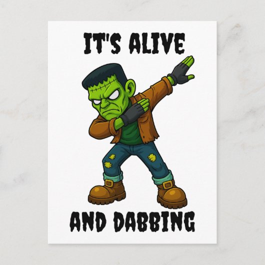 Stitched Monster leeft en danst voor Halloween Briefkaart (Voorkant)