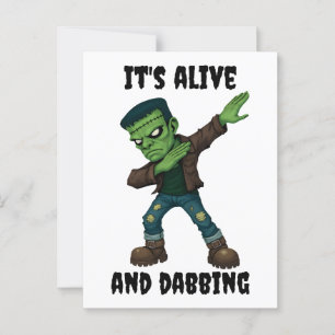 Stitched Monster leeft en danst voor Halloween Briefkaart