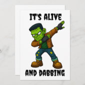 Stitched Monster leeft en danst voor Halloween Kaart (Voorkant / Achterkant)