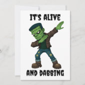 Stitched Monster leeft en danst voor Halloween Kaart (Voorkant)