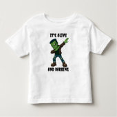 Stitched Monster leeft en danst voor Halloween Kinder Shirts (Voorkant)
