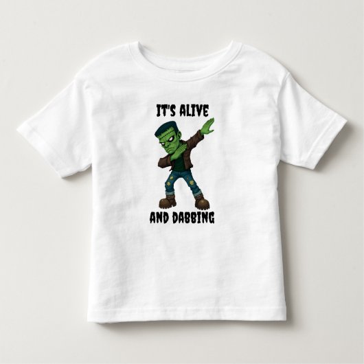Stitched Monster leeft en danst voor Halloween Kinder Shirts (Voorkant)