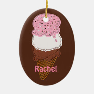 Stitched-Neapolitan-Ice-Cream-Cones-2-Ov-ORNAMENT Keramisch Ornament