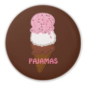 Stitched-Neapolitan-Ice-Cream-Cones-2-PULL KNOB Keramische Knop (Voorkant)