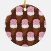 Stitched-Neapolitan-Ice-Cream-Cones-2-ROUND ORNIE Keramisch Ornament (Achterkant)