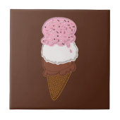 Stitched-Neapolitan-Ice-Cream-Cones-2-Sq TILE Tegeltje (Voorkant)