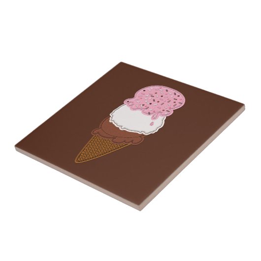 Stitched-Neapolitan-Ice-Cream-Cones-2-Sq TILE Tegeltje (Zijkant)