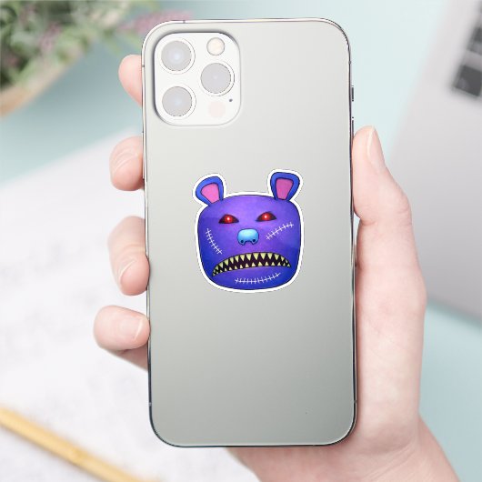 Stitched Nightmare Bear Sticker (Telefoon)