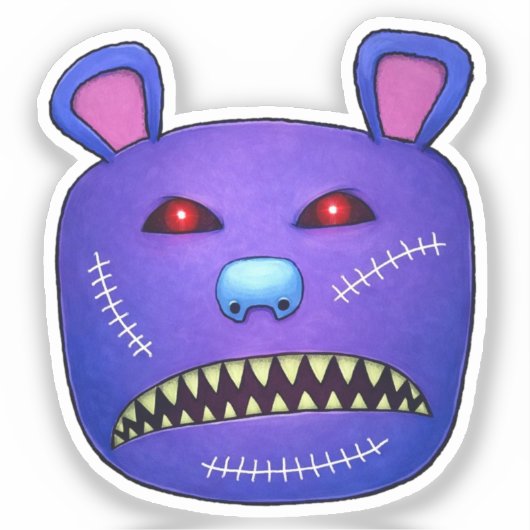 Stitched Nightmare Bear Sticker (Voorkant)