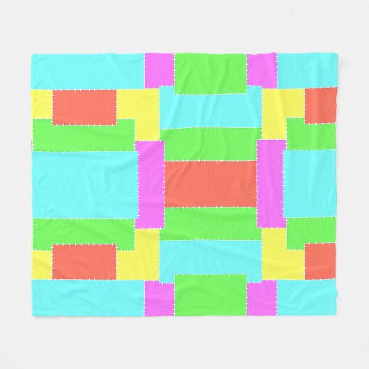 Stitched Quilt look Fleece Deken (Voorkant (Horizontaal))