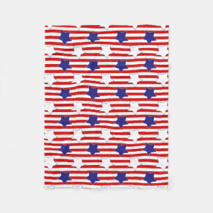 Stitched Stars en Stripes Fleece Deken