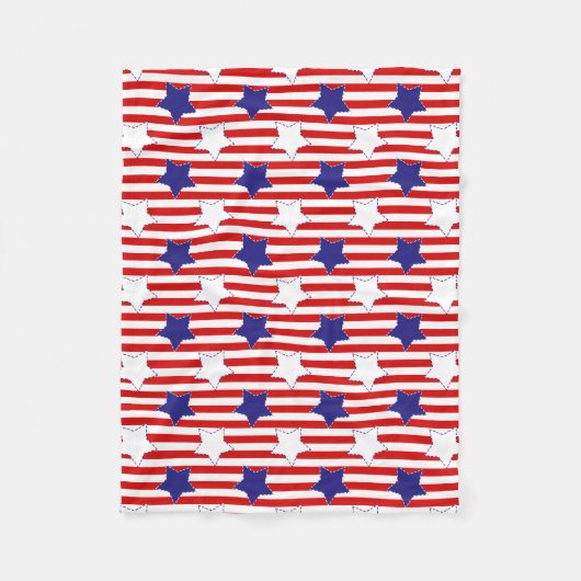 Stitched Stars en Stripes Fleece Deken (Voorkant)