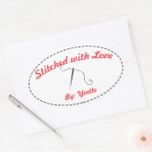 Stitched with Love Ovale Sticker (Envelop)