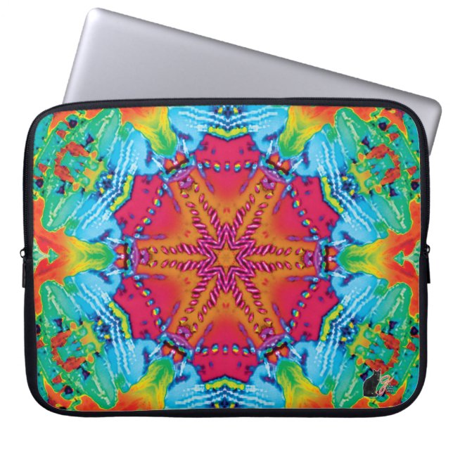 Stitches Kaleidoscope-laptophoes Laptop Sleeve (Voorkant)