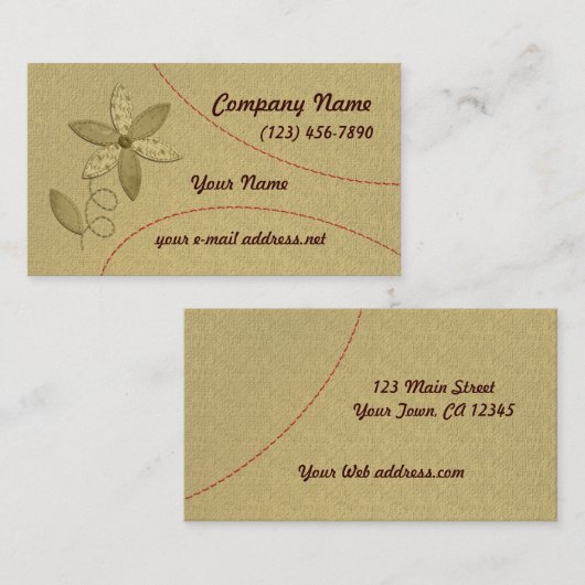 Stitching van de verbindingsventilator visitekaartje (Voorkant / Achterkant)