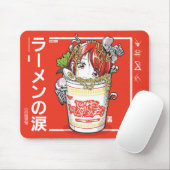 Stitchmind Ramen Tears Noodle Anime Girl mousepad Muismat (Met muis)