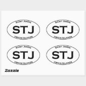 STJ - Saint Johns Maagdeneilanden Euro Stijl Ovaal Ovale Sticker (Vel)