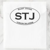 STJ - Saint Johns Maagdeneilanden Euro Stijl Ovaal Ovale Sticker (Tas)