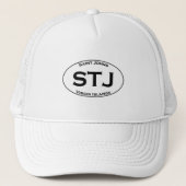 STJ - Saint Johns Virgin Islands Euro Style Oval Trucker Pet (Voorkant)