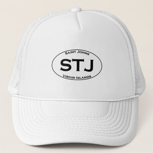 STJ - Saint Johns Virgin Islands Euro Style Oval Trucker Pet (Voorkant)