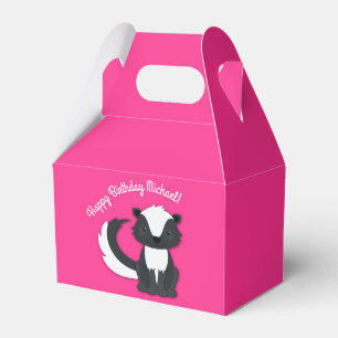 Stkunk Birthday Party Kinder roze fort box Bedankdoosjes