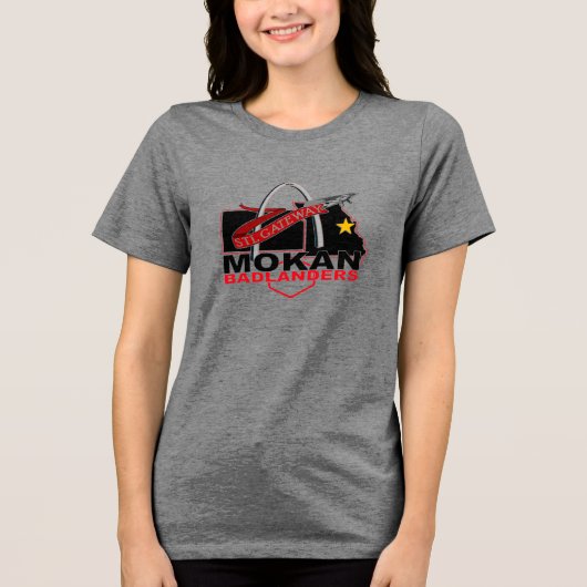STL Gateway Badlanders Gecentreerd Donkere Kleur Tri-Blend Shirt (Voorkant)