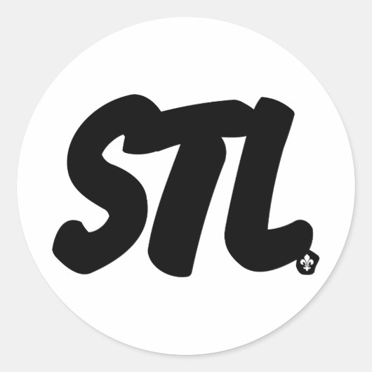 STL-letters Ronde Sticker (Voorkant)