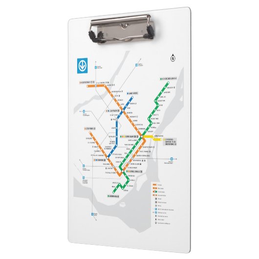 STM Montreal Metro Subway Map wit HD Klembord (Links)