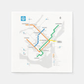 STM Montreal Metro Subway Map wit HD Servet (Voorkant)