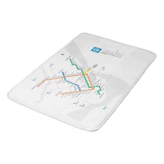 STM Montreal Metrokaart lichte witte HD Badmat (Gekanteld)