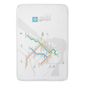 STM Montreal Metrokaart lichte witte HD Badmat (Voorkant Verticaal)